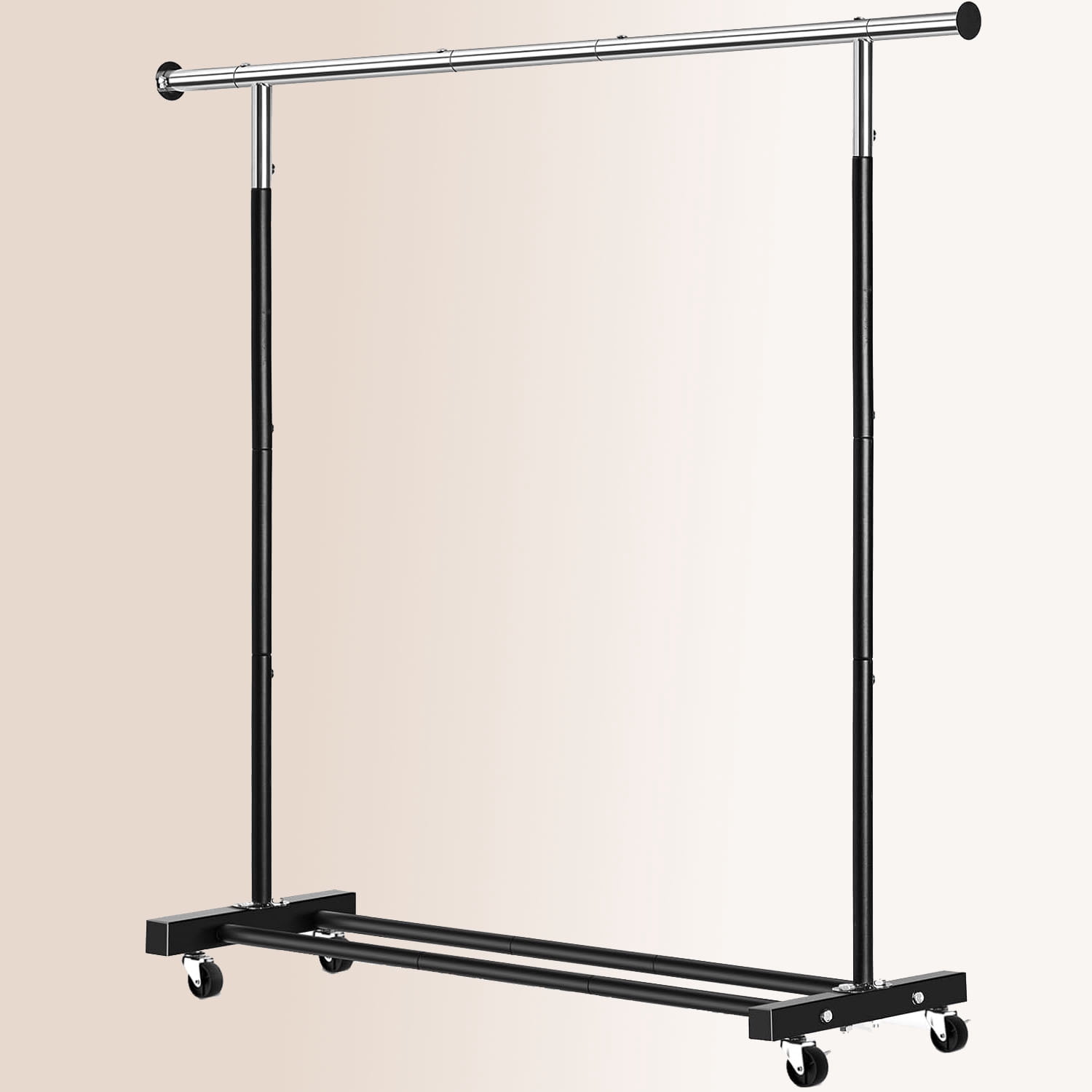 Clothing Rack, Heavy Duty Rolling Garment Rack with Wheels and Bottom ...