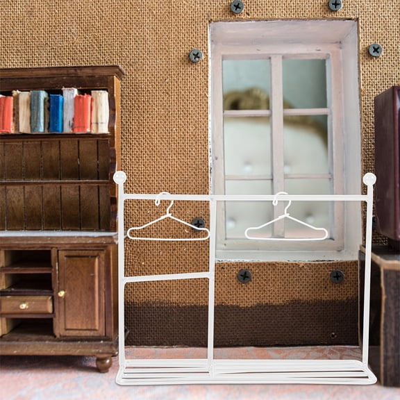 Clothing Rack Kid Hangers Infant Clothes Hangers Doll Garment Stand Storage Display Stand Simple White Iron Baby