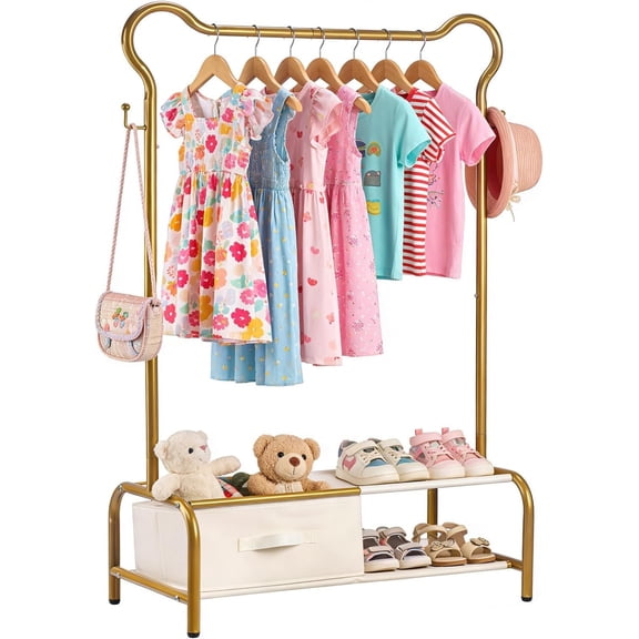 Clothing Rack with Fabric Drawer & 2-Tier Shelf, Clothes Organizer for  & Bedroom- Clothing Rack for  Clothes, Clothes,  Clothes()