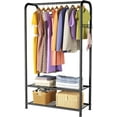thumbnail image 1 of Clothing Racks Portable for Hanging Clothes Garment Rack Heavy Duty Clothes Rack Storage Coat Hanger Stand Portable Closet to Hang with Shelves Wardrobe Standing Organizer Drying, 1 of 13
