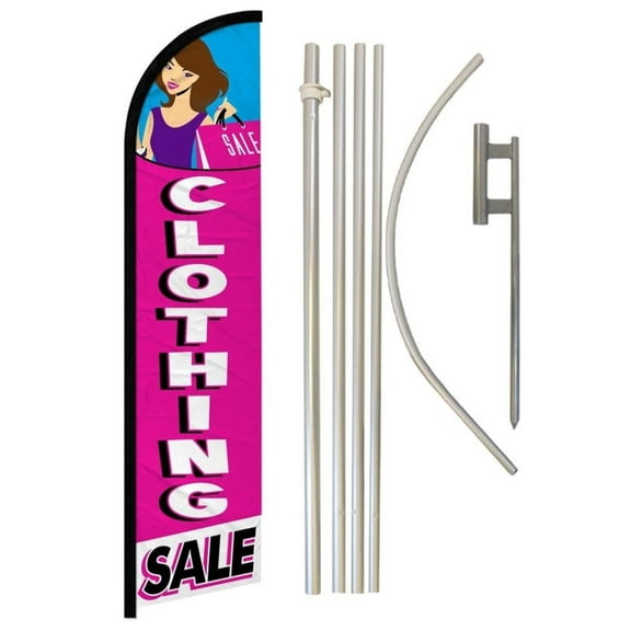 Clothing Sale Windless Banner Flag & Pole Kit