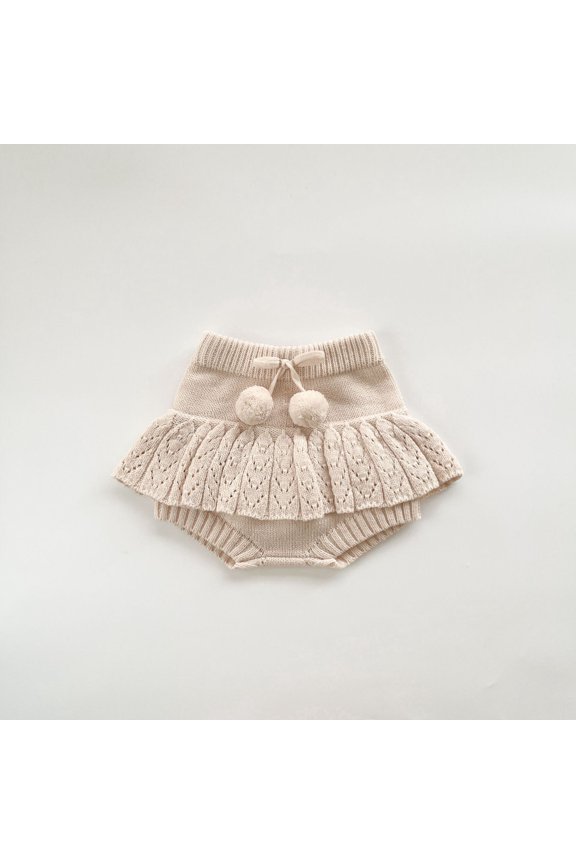 Clothing Set 2025 Autumn Winter New Knitting Suit Hand Hook Ball Sweater+Bubble Ball Skirt Pants