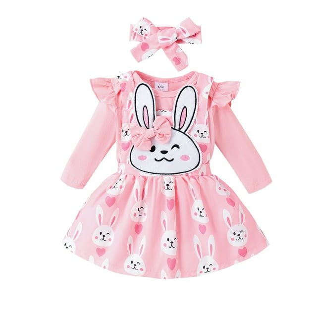 Clothing Set for Baby Girl Clothes 36 Months Outfits Easter Winter Long Sleeve Rabbit Prints