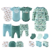 The Peanutshell 16-Piece Baby Layette Newborn Clothing Gift Set for 6 to 9 Months, Wild Jungle