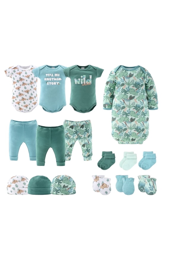 16-Piece Baby Layette Newborn Clothing Gift Set for 6 to 9 Months, Wild Jungle
