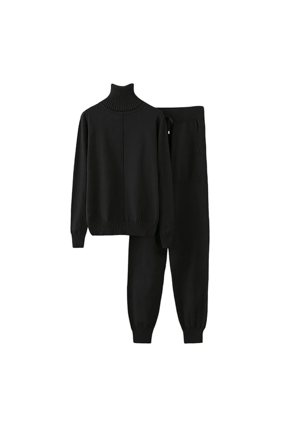 Clothing Sets Sevevn Women's 2 Piece Outfit Sweater Lounge Sets High Neck Long Sleeve Knit Pullover Wide Leg Pant Tracksuit Loungewear 2025 Fashion