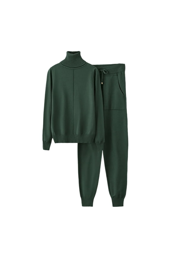 Clothing Sets Sevevn Women's 2 Piece Outfit Sweater Lounge Sets High Neck Long Sleeve Knit Pullover Wide Leg Pant Tracksuit Loungewear 2025 Fashion