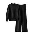 thumbnail image 1 of Clothing Sets Sevevn Women's 2 Piece Outfits Sweatsuit Mock Neck Pullover Top Wide Leg Pants Tracksuit Lounge Sets, 1 of 3