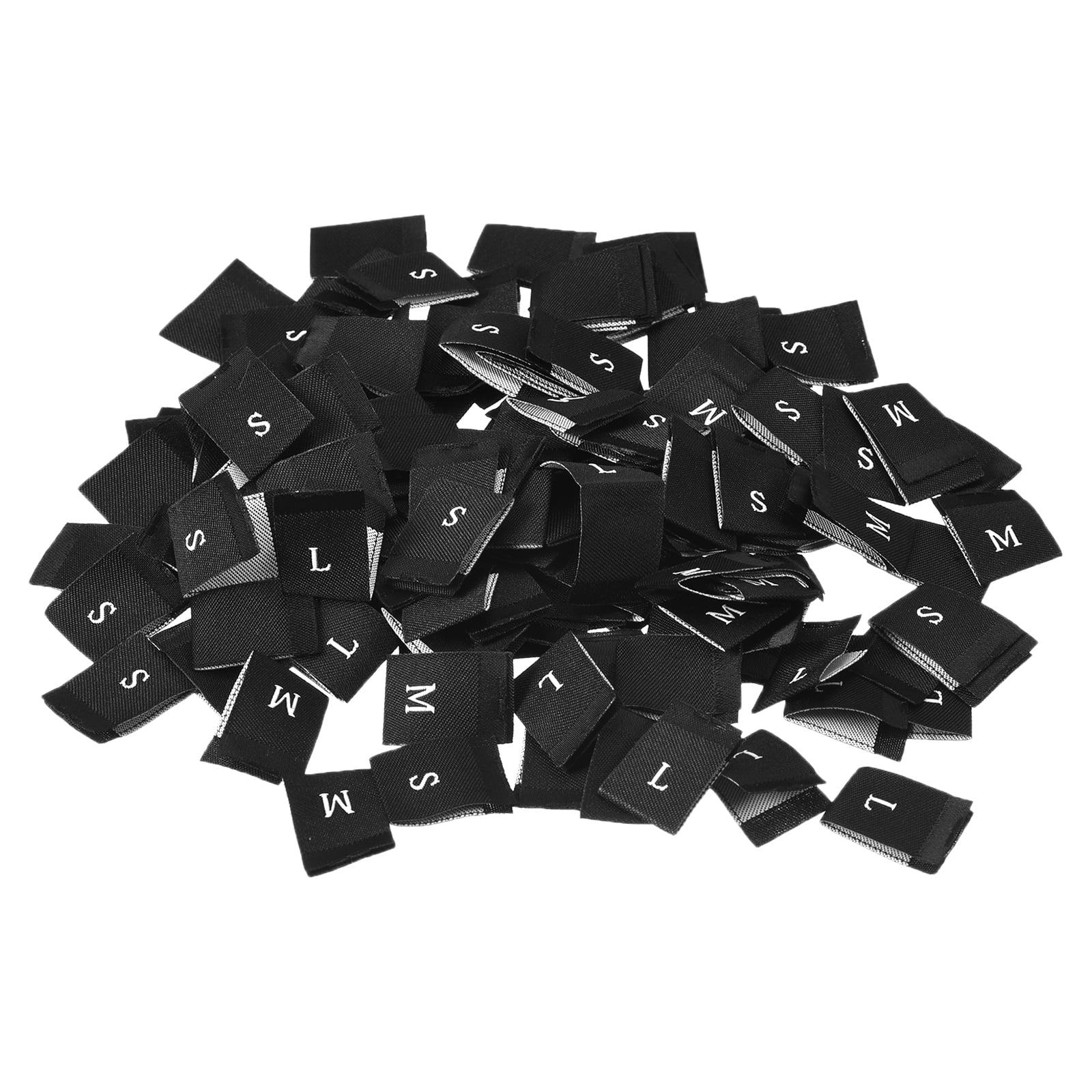 Clothing Sewing Size Label, S/M/L Embroidered Label Black