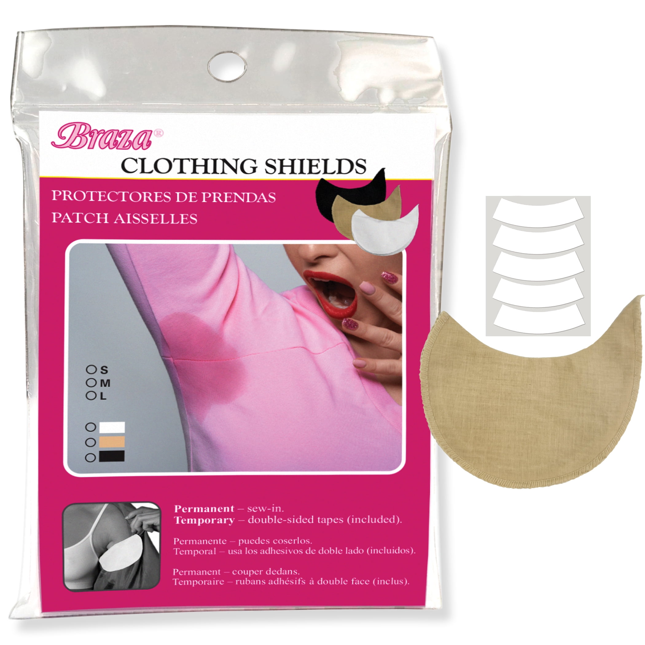 dress shields for women Kleinert's, Underarm Peel n Stick Shields, 24 pads, White dry fabric is unbeatable for stopping wetness and protecting clothing Stay-Rite For Short Sleeves With