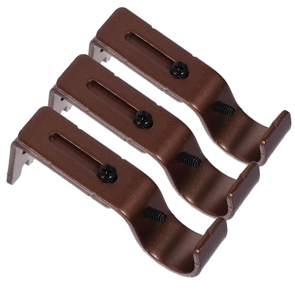 ULTNICE Curtain Accessories Drapery Rod Holder Brown Iron 3Pcs 9x4.5x2cm