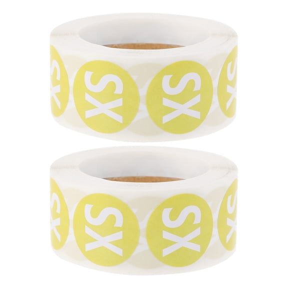 Toyandona Self Adhesive Size Sticker Round Clothing Size Sticker Label Yellow Paper 2Pcs