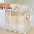thumbnail image 1 of Clothing Storage Bags, Travel and Moving Storage Organizers with Handle and Zipper, for Small Clothes, Pillows, and Quilts, White, by FAJHHA, 1 of 8