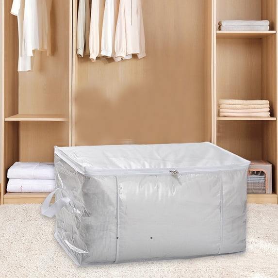 Clothing Storage Bags with Zipper,Large Capacity Storage for Quilts,Pillows,Blankets,Foldable Travel Bags,Reinforced Handle,Sturdy Zipper for Easy Moving,Organizing,and Packing