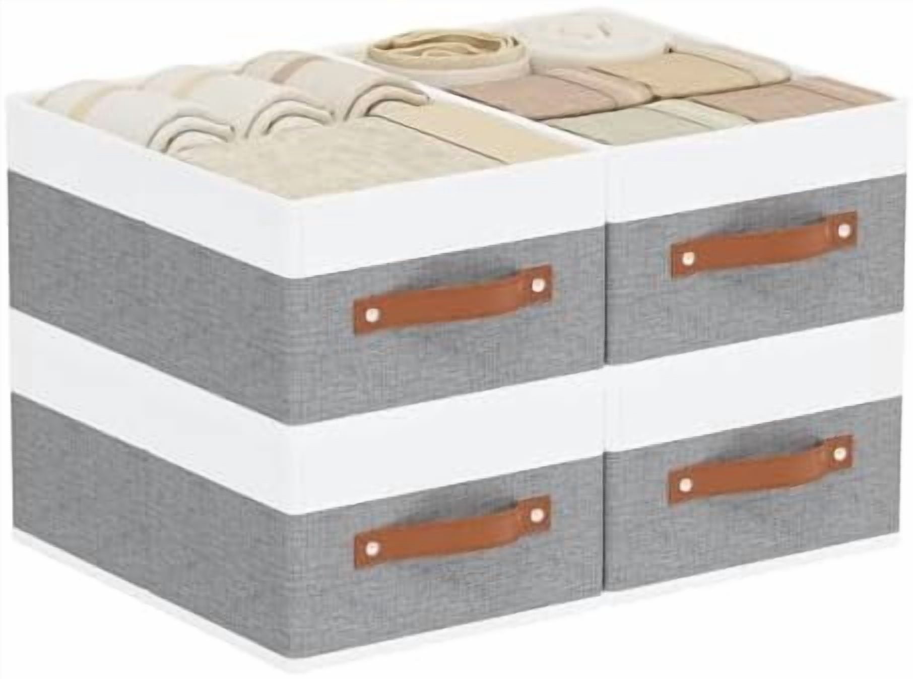 Clothing Storage Bins, Clothes Boxes with Handles, Baskets for ...