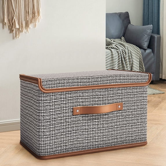Clothing Storage Box Foldable, QQZ Durable Fabric Wardrobe Organizer for Clothes, Upgraded Reinforced Handle Portable Storage Bin for Moving Dorm Travel