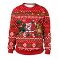 thumbnail image 1 of Clothing Wholesale Unisex Men Women 2024 Ugly Christmas Sweater Santa Elf Christmas Funny Fake Hair Sweater Autumn Winter Tops (2,M), 1 of 7