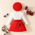 thumbnail image 1 of Clothing for Girls Two Piece Girls Outfits Long Sleeve Bowknot or Heart Shirt Tops + Skirts Winter Toddler Girl Outfits Girl Clothes 18-24 Months, 1 of 6