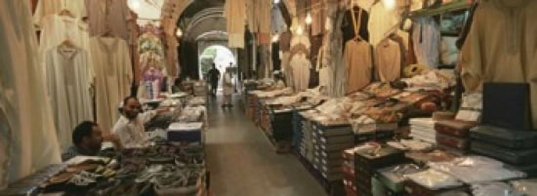 Clothing stores in a market Souk Al-Liffa Tripoli Libya Canvas Art - Panoramic Images (18 x 7)