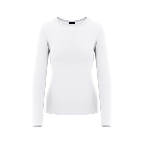 ClothingAve. Women's Comfy Long Sleeve Round Neck Undershirt Fitted Top | Layering, Work, All Season | Value-Pack Available Female T-Shirt