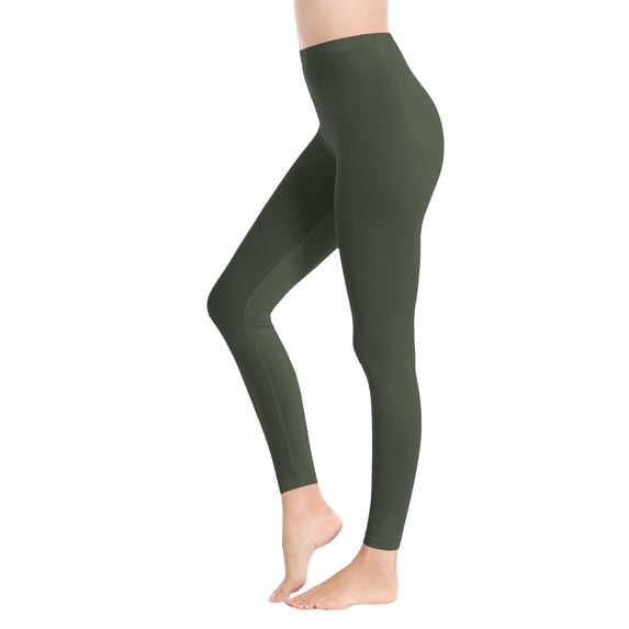 ClothingAve. Womens Essential Ultra Soft Stretchy Moisture-Wicking Workout Leggings Loungewear Army Green Large