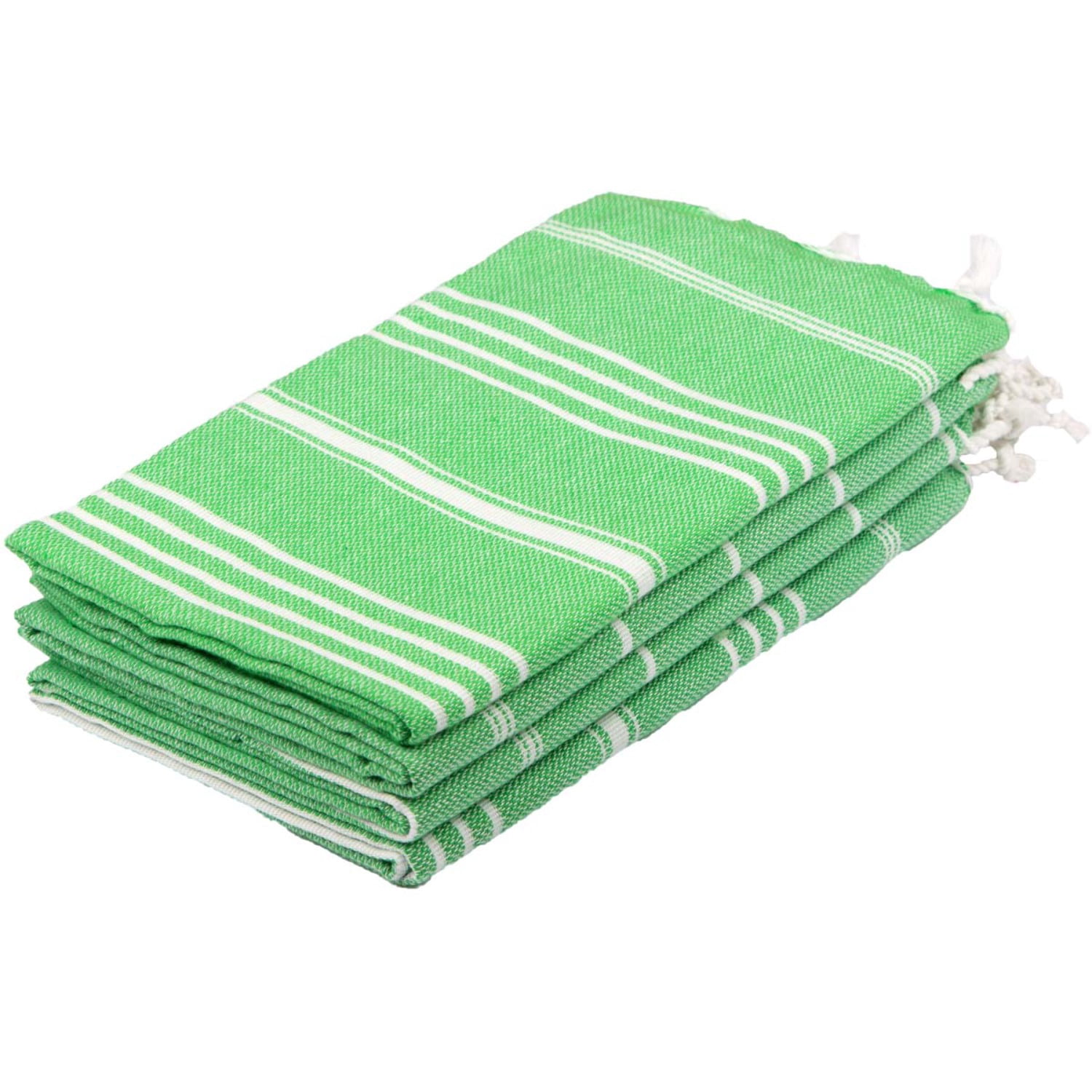 Clotho Hand Towel Set of 4, Green, 100% Cotton 18 X 40 inches (Classic)