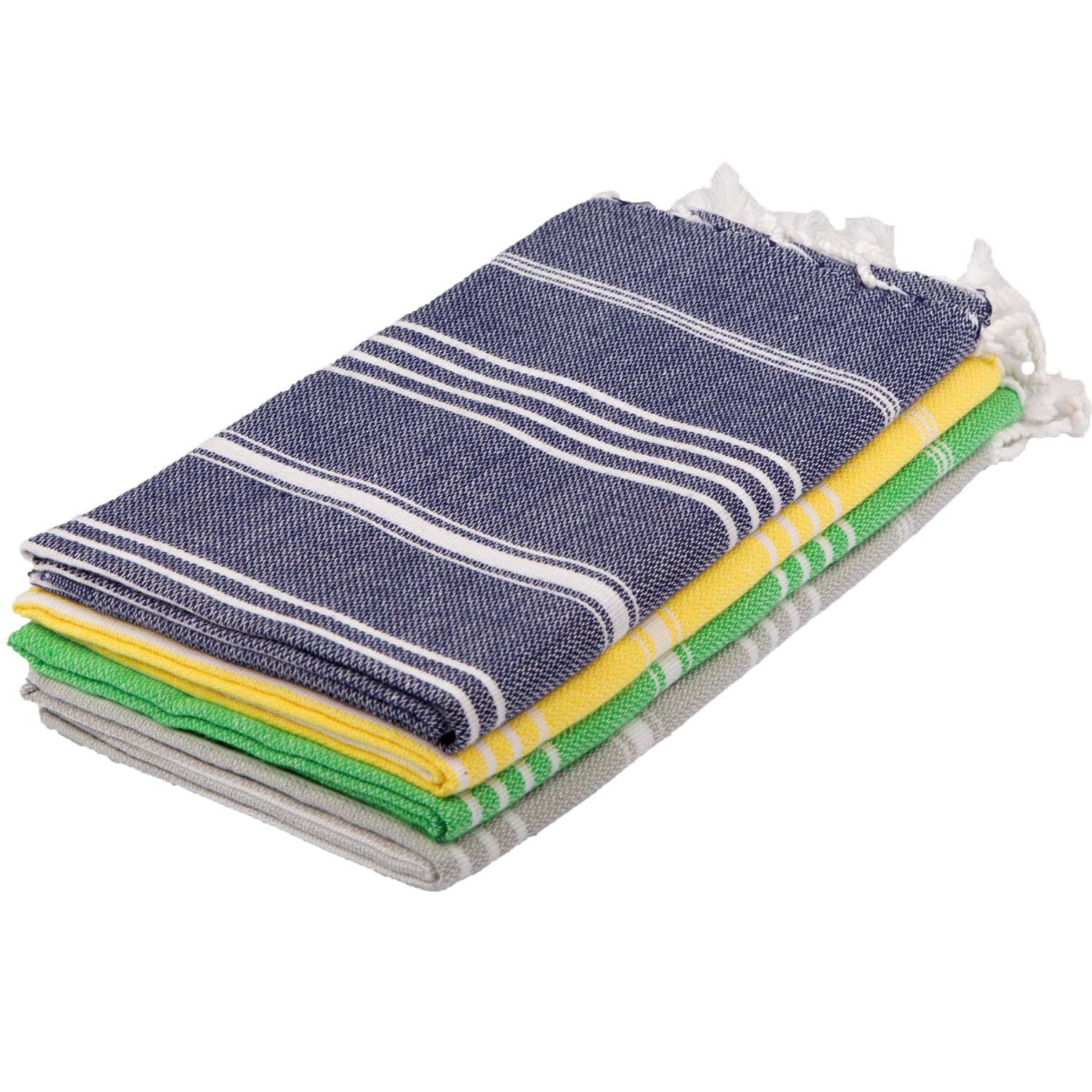 Clotho Turkish Hand Towel Set of 4, Variety Color, 100% Cotton 18 X 40 inches (Classic)