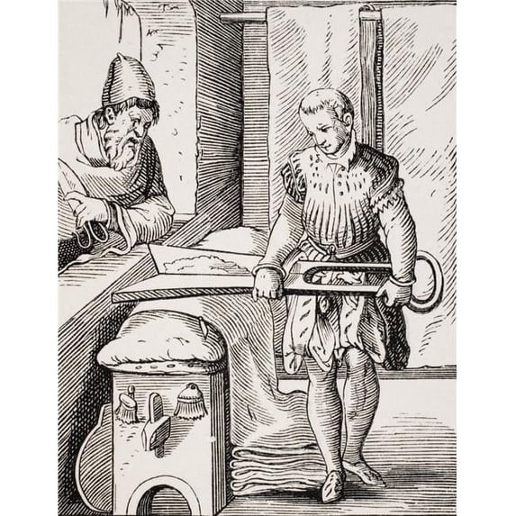 Clothworker 19th Century Reproduction of 16th Century Woodcut by Jost ...