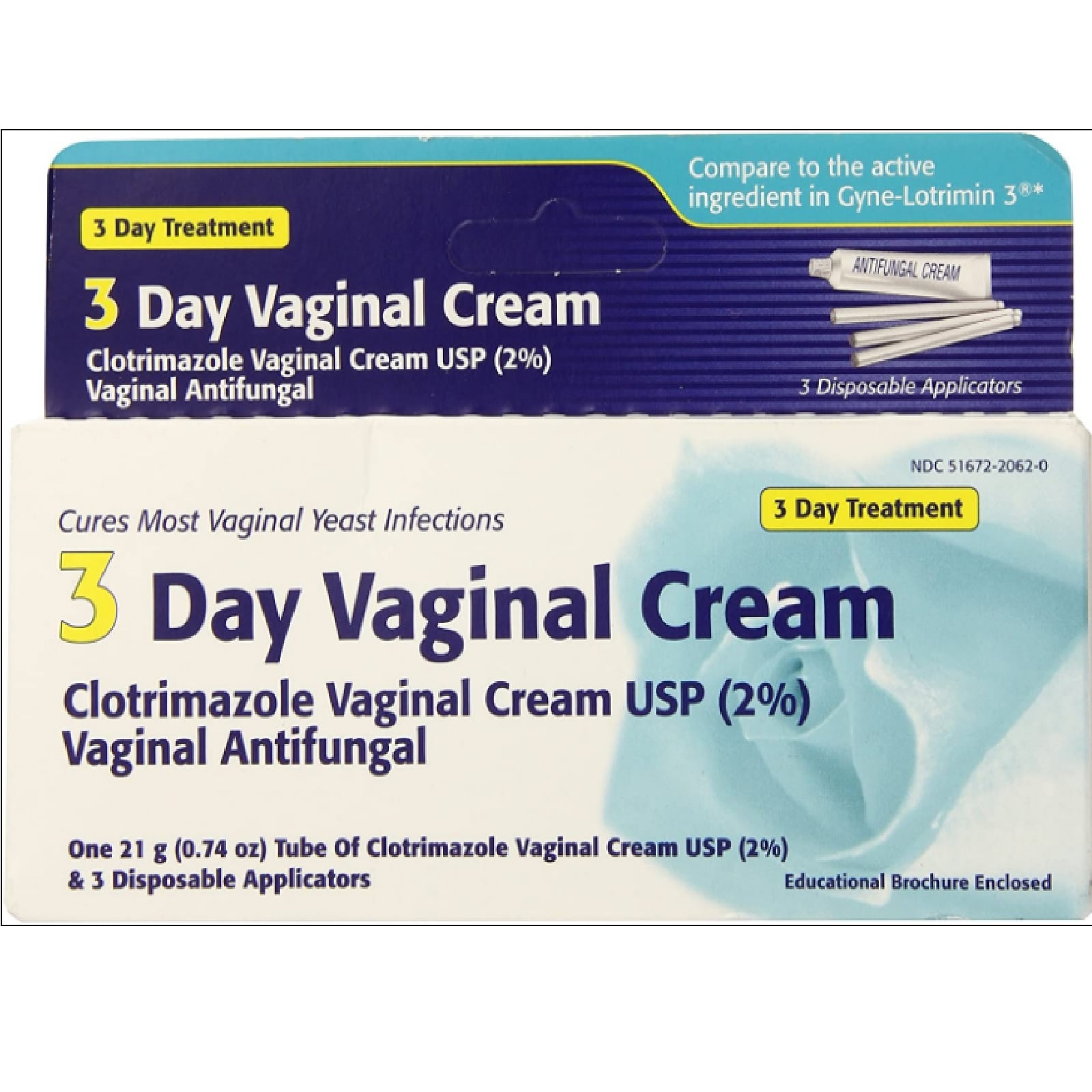 GYNE-LOTRIMIN Clotrimazole 3 Day Treatment Vaginal Antifungal Cream, 0.74 oz, 2 Pack