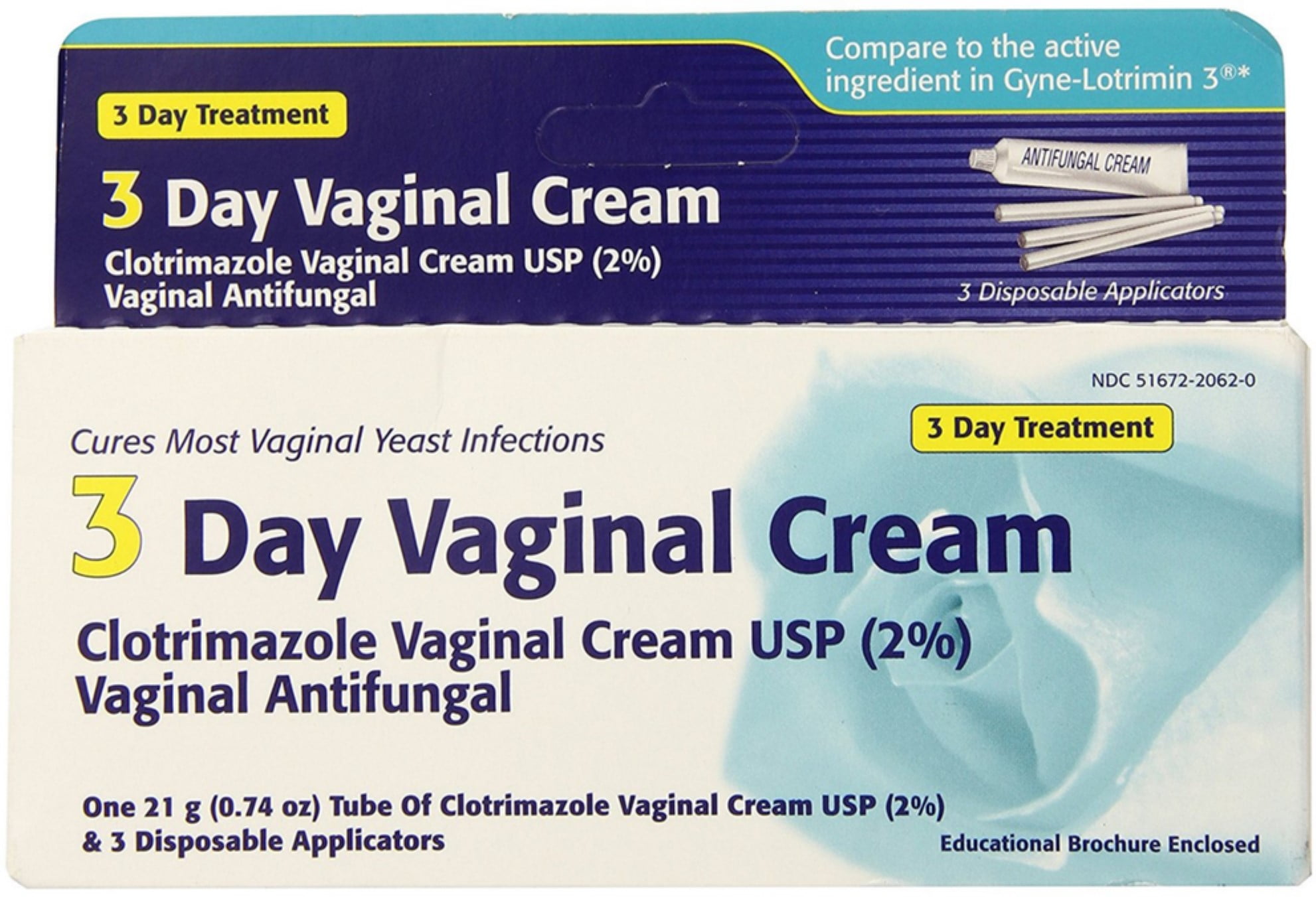 Clotrimazole 3-Day Yeast Infection Treatment Vaginal Antifungal Cream 0.74oz, 4 Pack