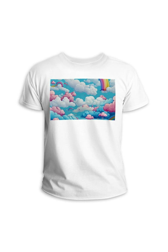 Cloud 100% Cotton White T-Shirt for Men | Classic Tee for Comfort and Style - Medium Size, Breathable Material | Casual Summer Wear for Every Occasion