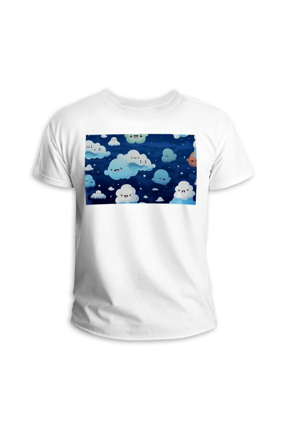 Cloud 100% Cotton White T-Shirt Men's Classic Crew Neck Solid Color Casual Tee Top Summer Fashion Comfortable Breathable Shirt
