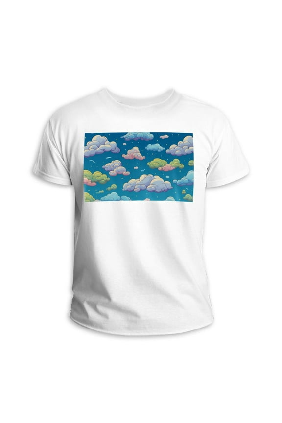 Cloud 100% Cotton White T-Shirt for Men – Classic Casual Tee in Pure Cotton Fabric for Comfort and Style