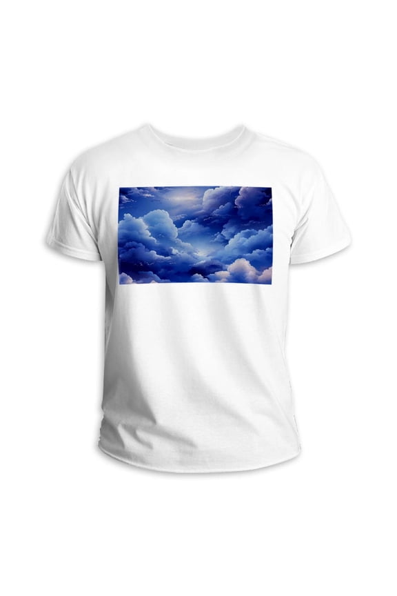 Cloud 100% Cotton White T-shirt for Men and Women - Comfortable and Stylish Summer Essential Shirt for Everyday Wear