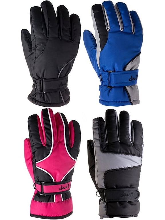 Cloud 9- Kids Cold Weather Water resistant Thinsulate Ski Gloves Girls Boys 3M Thinsulate Lined Kids Ski Gloves