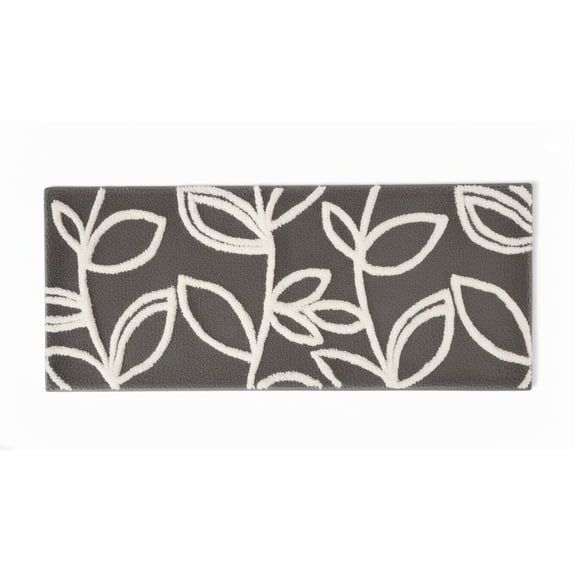 Cloud 9 Leaves Bath Runner | Long Microfiber Non-Skid Mat with Tufted Design -  18" x 45"
