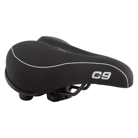 Cloud-9 Mens Bicycle Comfort Seat Springs, Relief Channel Multi-Stage Foam Black