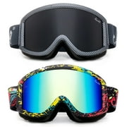 Cloud 9 - Snow Goggles Adult Anti-Fog Double Lens UV Protection Wide Angle Frameless Mirror Snowboarding Ski (1 Pair only, choose your color)