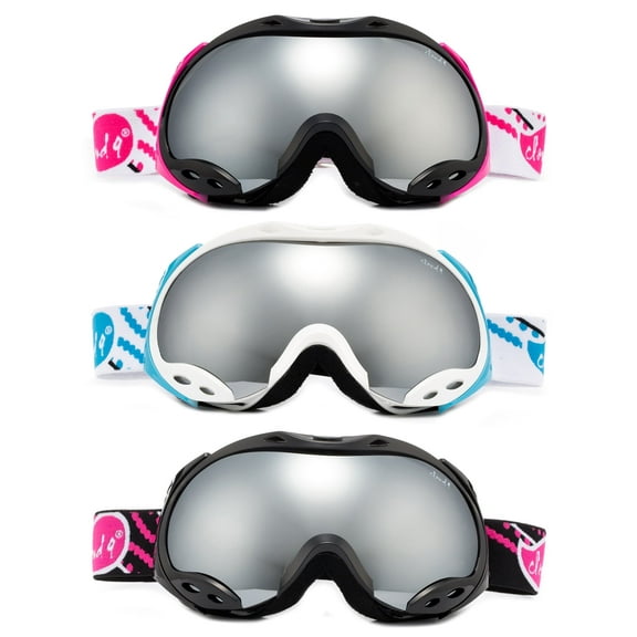 Cloud 9 - Snow Goggles "Japan Air" Adult Anti-Fog Double Lens UV Protection Wide Angle Frameless Mirror Snowboarding Ski in Purple/Black (1 Pair only, choose your color)