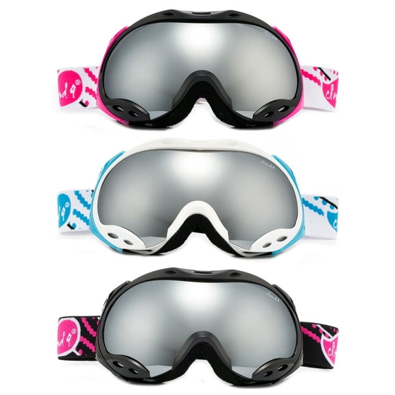 Cloud 9 - Snow Goggles "Japan Air" Adult Anti-Fog Double Lens UV Protection Wide Angle Frameless Mirror Snowboarding Ski in Purple/Black (1 Pair only, choose your color)