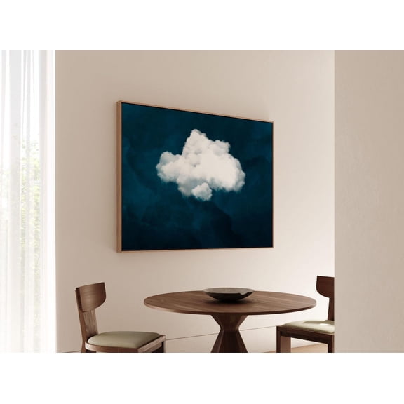 Cloud Abstract Blue Minimalist Wall Art, Unframed Paper Poster 8x10in