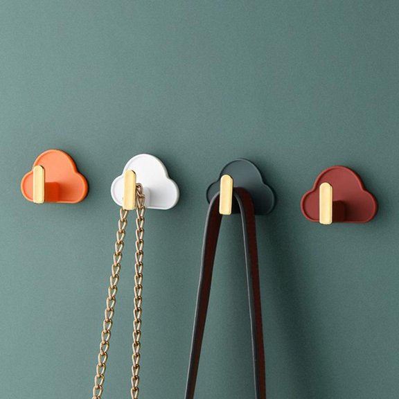 Cloud Adhesive Hooks 4pcs Easy to Install for Bedroom Living Room