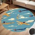 thumbnail image 1 of Cloud Airplane Pattern Round Carpet Living Room Bedroom Home Decoration Coffee Table Mat Lounge Rug Chair Mats, 1 of 5