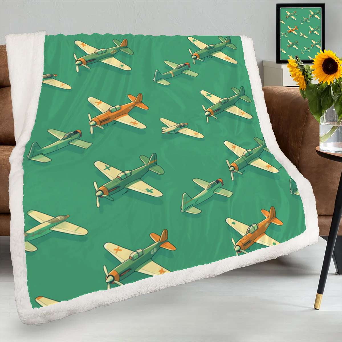 Airplane Print Pattern Blanket