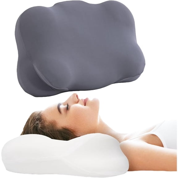 Cloud Align Pillow Mellow Sleep, Cloud Pillow – Ergonomic Memory Foam Pillow with Cervical Neck Support for Side, Back and Stomach Sleepers