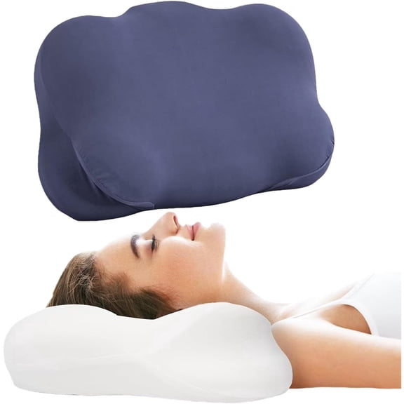 4D Cloud Pillow Mellow Sleep, Cloud Pillow – Ergonomic Memory Foam Pillow with Cervical Neck Support for Side, Back and Stomach Sleepers