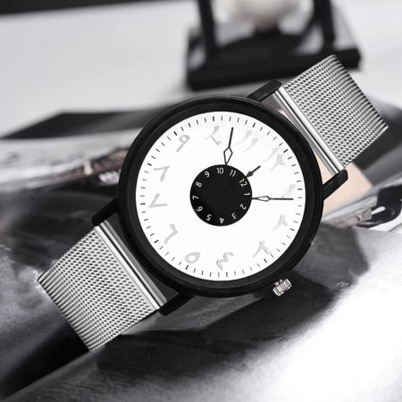 [Cloud] Arabic Numeral Mesh Watch Stainless Steel