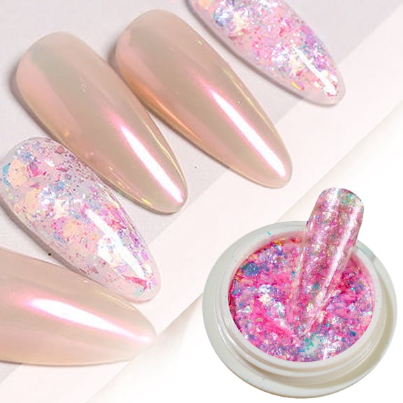 Cloud Aurora Flakes E - Dreamy Cloud Brocade Mirror Nail Sequins Powder, Fairy Color Highlight Pigment for Nail Art, Nail Powder Easter Mother'S Day Stive Nail