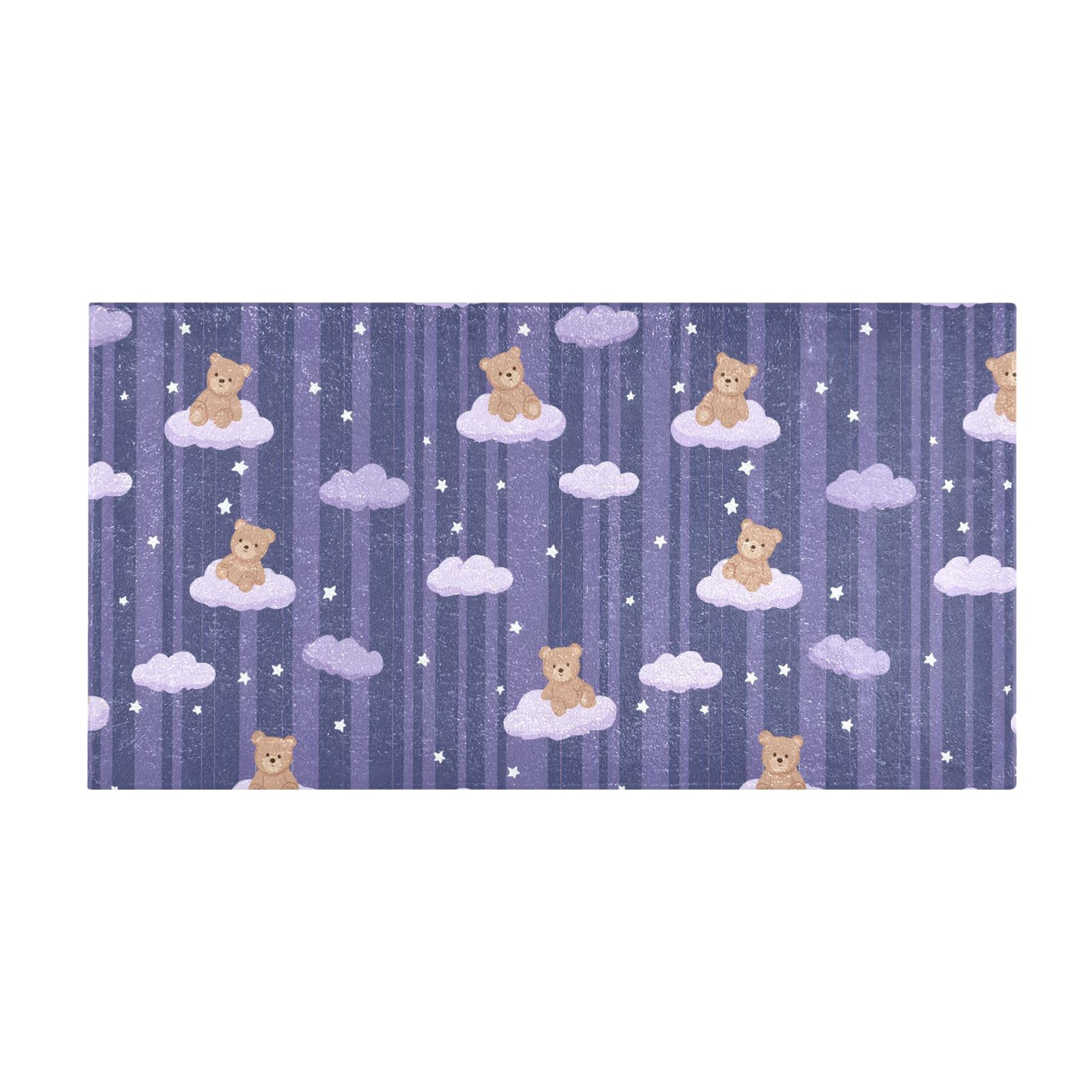 Cloud Bear Pattern Bath Mat 39x20 Inch Soft Absorbent Non-Slip Plush ...