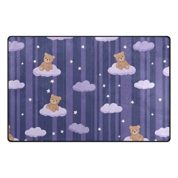 Cloud Bear Pattern Memory Foam Area Rug 31"x20" Non Slip, Absorbent, Fade Proof for Living Room, Bedroom, Office